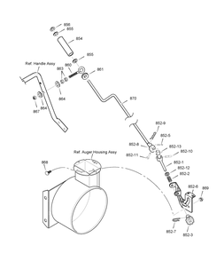 Chute Rod Diagram and Parts List for 6271200X110-18-2830-88SN927 2007 Briggs and Stratton Snow Blower